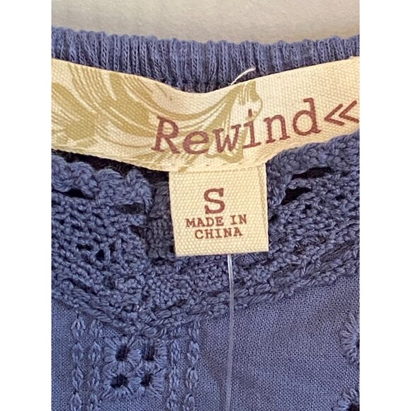 Blue Crochet Lace Detail Sleeveless Top With Adjustable Straps By Rewind - Women - Picture 7 of 13